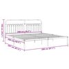 vidaXL Metal Bed Frame without Mattress with Headboard White 200x200cm