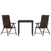 vidaXL Garden Dining Set 3 pcs Brown Powder-Coated Steel
