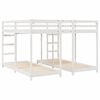 vidaXL Triple Bunk Bed Frame White 200 x 200 cm Solid Pine Wood