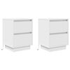 vidaXL Bedside Cabinets with LED Lights 2 pcs White 38x34x50 cm