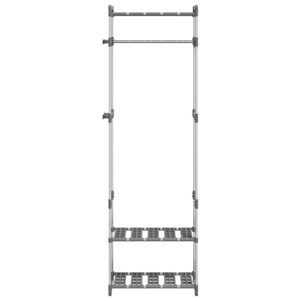 vidaXL 3-Tier Clothes Rack Silver 59x29x192 cm Aluminium