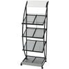 vidaXL Magazine Rack 47x40x134 cm Black and White A4