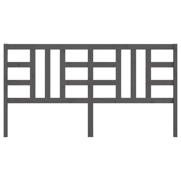 vidaXL Bed Headboard Grey 186x4x100 cm Solid Wood Pine