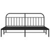 vidaXL Metal Bed Frame without Mattress with Headboard Black 193x203cm