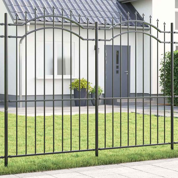vidaXL Garden Fence Grey 215 cm Powder-coated steel