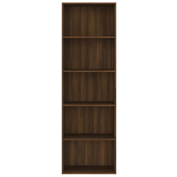 vidaXL 5-Tier Book Cabinet Brown Oak 60x30x189 cm Engineered Wood
