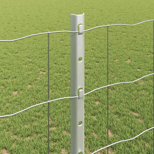 vidaXL Fence with Post Silver 1.2 x 10 m Steel