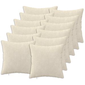 vidaXL Cushion Cover 12 pcs HEERLEN Cream 40 x 40 cm Microfiber Fleece