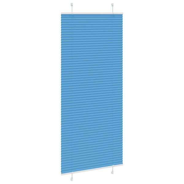 vidaXL Pleated Blind Blue 95x200 cm Fabric Width 94.4 cm Polyester