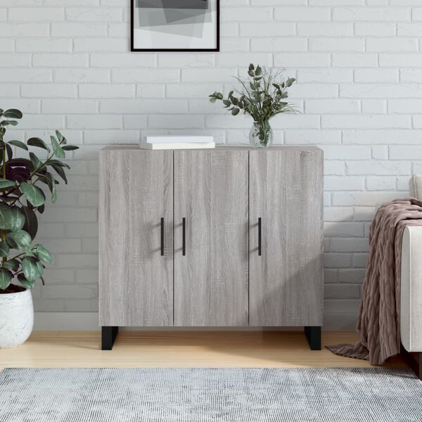 vidaXL Sideboard Grey Sonoma 90x34x80 cm Engineered Wood