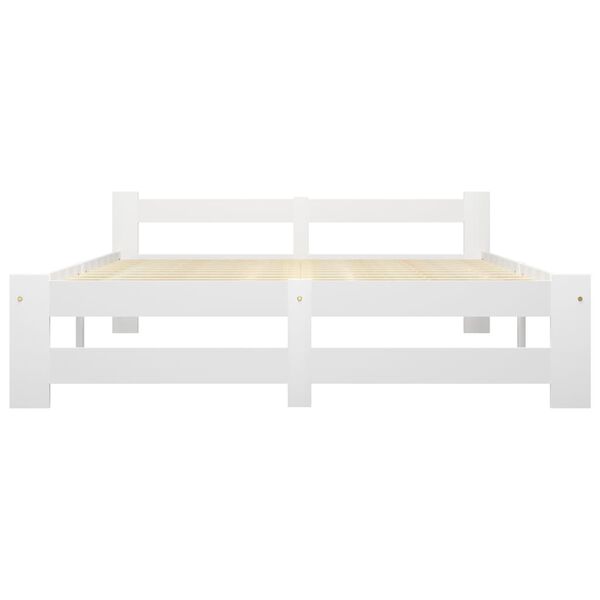 vidaXL Bed Frame without Mattress White Solid Pine Wood 160x200 cm