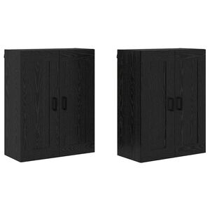 vidaXL Wall-mounted Cabinet 2 pcs Black Oak 69.5 x 34 x 90 cm