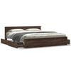 vidaXL Bed Frame with Headboard without Mattress Brown Oak 200x200 cm