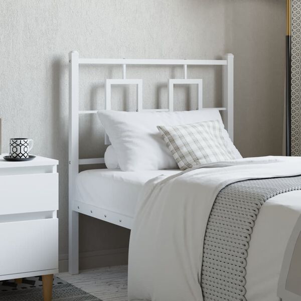 vidaXL Metal Headboard White 75 cm