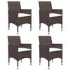 vidaXL 5 Piece Garden Dining Set with Cushions Brown