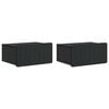vidaXL Wall-Mounted Bedside Cabinet 2 pcs Black 49 x 34.5 x 24 cm