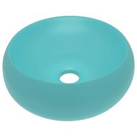 vidaXL Luxury Wash Basin Round Matt Light Green 40x15 cm Ceramic