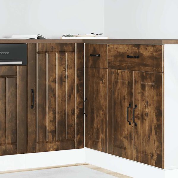 vidaXL Kitchen Base Cabinet Lucca Smoked Oak Engineered Wood