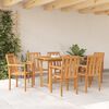 vidaXL Garden Dining Set 7 pcs Brown Solid Teak Wood