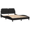 vidaXL Bed Frame without Mattress "Zadar" Black 140x200 cm Faux Leather