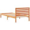 vidaXL Bed Frame with Headboard Wax Brown 100 x 220 cm Solid Pine Wood