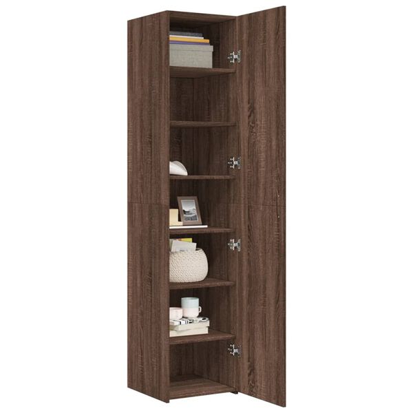 vidaXL Highboard Brown Oak 40x42.5x185 cm Engineered Wood