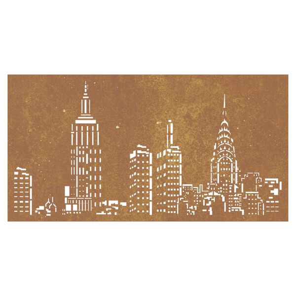 vidaXL Garden Wall Decoration 105x55 cm Corten Steel Skyline Design