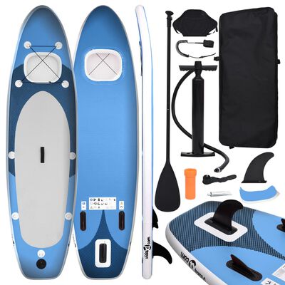 vidaXL Inflatable Stand Up Paddle Board Set Sea Blue 330x76x10 cm