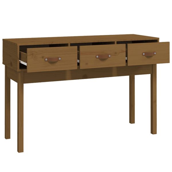 vidaXL Console Table Honey Brown 114x40x75 cm Solid Wood Pine