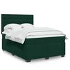 vidaXL Box Spring Bed with Mattress Dark Green 140x190 cm Velvet
