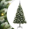 vidaXL Artificial Hinged Christmas Tree with Flocked Snow 180 cm
