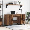 vidaXL Desk with Shelf Old wood 140 x 50 x 75 cm Engineered wood