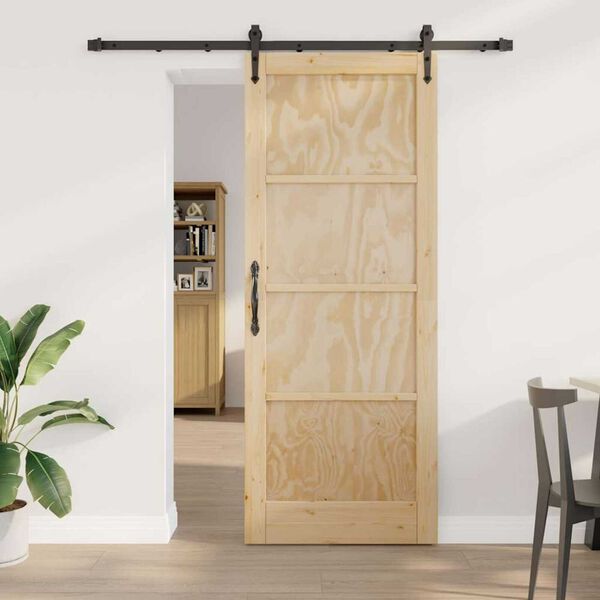 vidaXL Sliding Door ORKDAL Brown 83 x 211 cm Solid Pine Wood