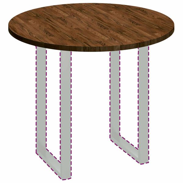 vidaXL Table Top Light Brown &Oslash; 90 x 2.5 cm Solid Oak Wood