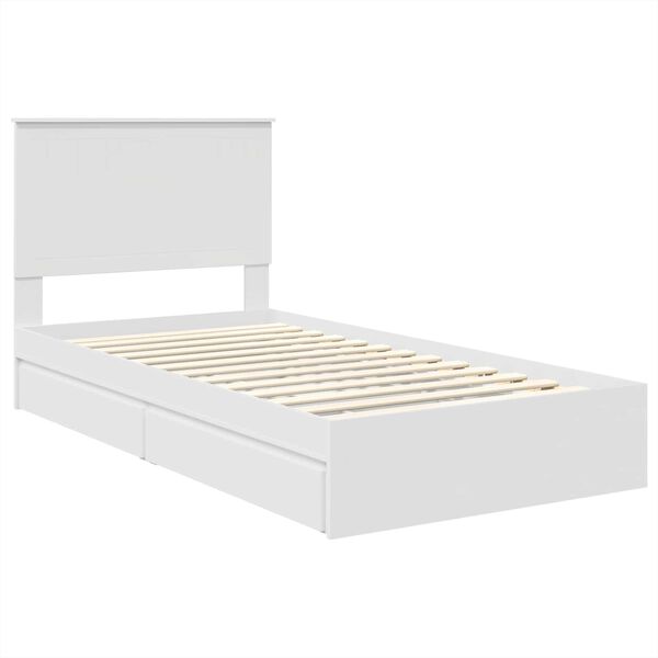 vidaXL Storage Bed with Headboard White 100 x 200 cm Engineered Wood