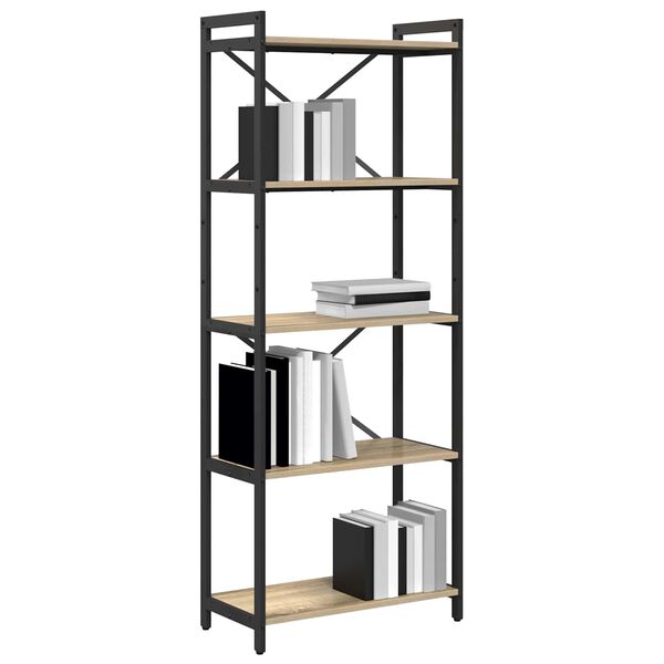 vidaXL Bookshelf Sonoma Oak 60 x 30 x 155 cm Engineered Wood