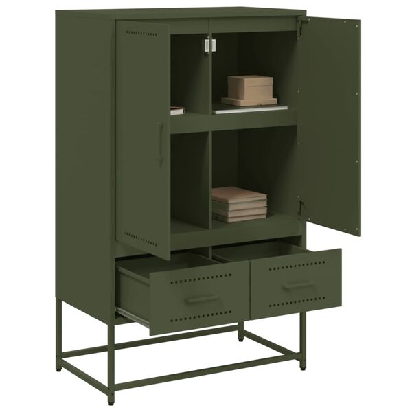 vidaXL Highboard Olive Green 68x39x111.5 cm Steel