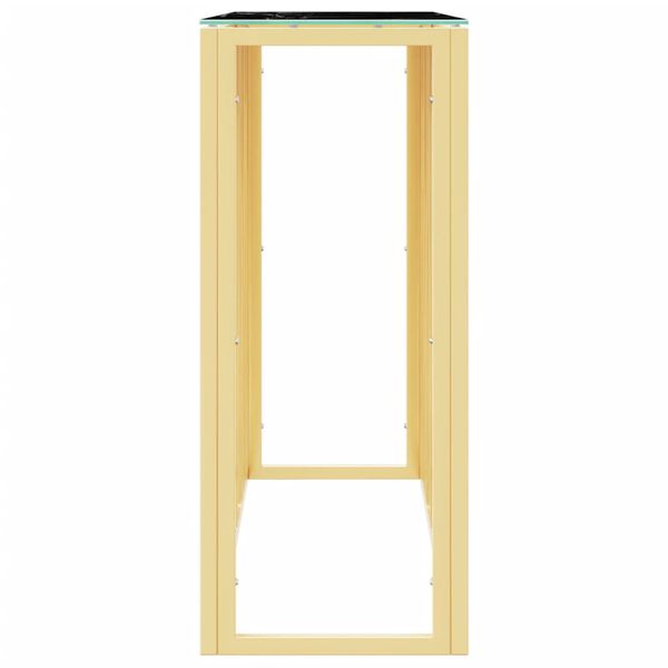 vidaXL Console Table Gold 110x30x70 cm Stainless Steel and Glass