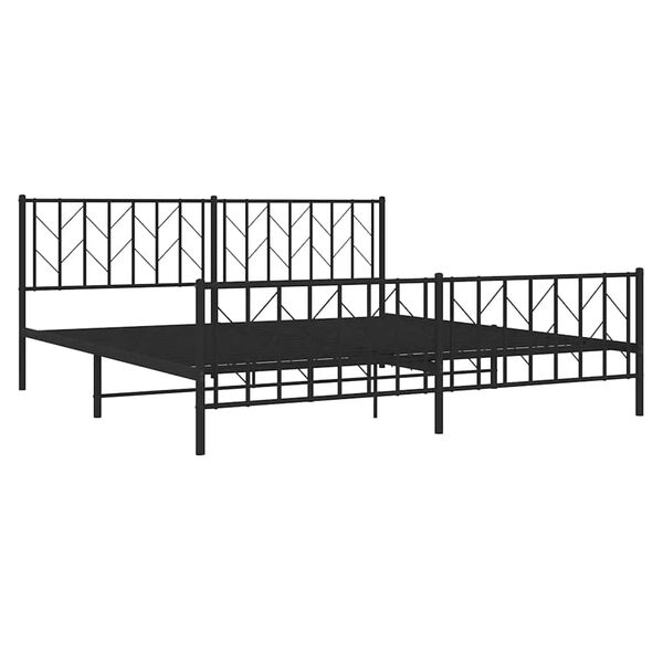 vidaXL Metal Bed Frame without Mattress with Footboard Black 193x203cm