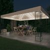 vidaXL Gazebo with LED String Lights 3x4 m Cream Fabric