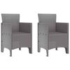 vidaXL Garden Chair 2 pcs Light Grey Polypropylene