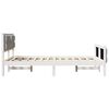 vidaXL Bed Frame Light Grey 135 x 190 cm Solid Pine Wood