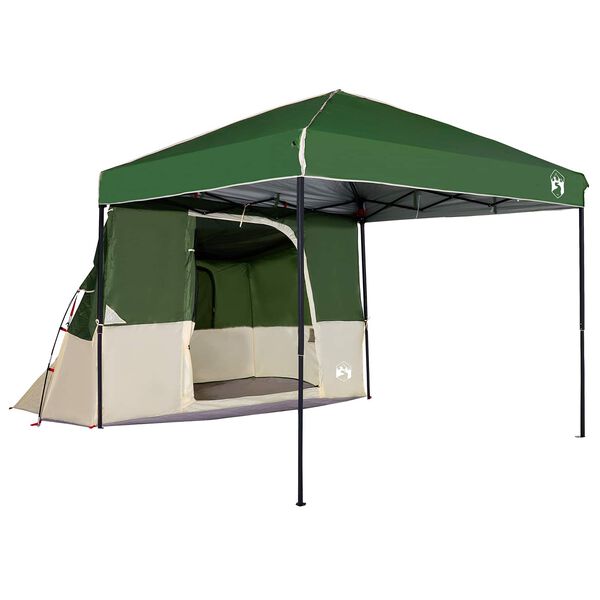 vidaXL Camping Tent Set Folding 2 pcs Green Taffeta and Fabric