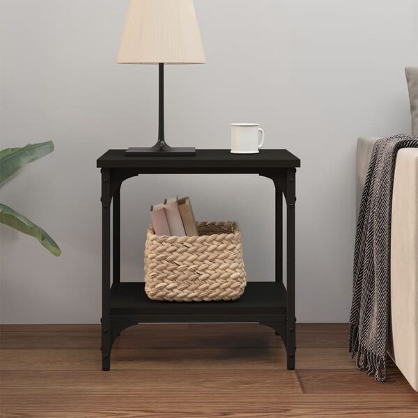 vidaXL Side Table Black 40x30x42 cm Engineered Wood