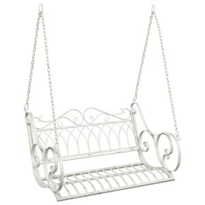 vidaXL Swing Bench Steel 109 x 75 x 59 cm Antique White
