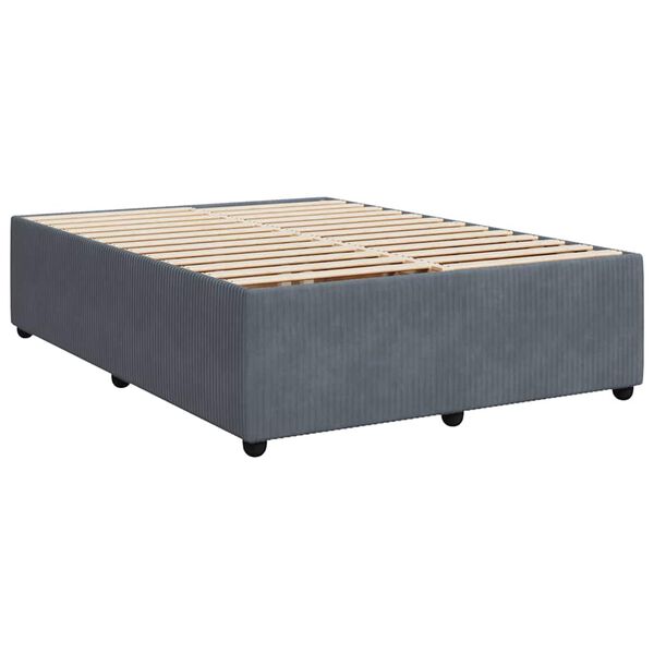 vidaXL Bed Frame without Mattress Dark Grey 140x200 cm Velvet
