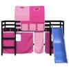 vidaXL Kids' Loft Bed with Tunnel without Mattress Pink 90x200 cm