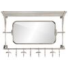 vidaXL Luggage Rack with Coat Hangers & Mirror Wall Mounted Aluminium