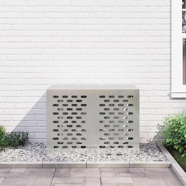 vidaXL Air Conditioner Cover Silver 100 x 50 x 70 cm Galvanised Steel