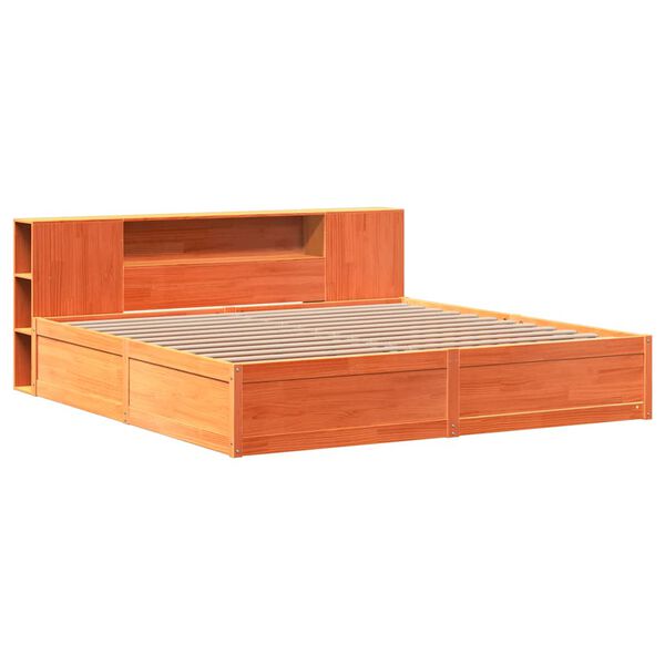 vidaXL Bed Frame without Mattress Wax Brown 180x200 cm Super King Solid Wood Pine